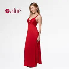 Camisola Renda Sensual Longa Conforto Elegante Feminina