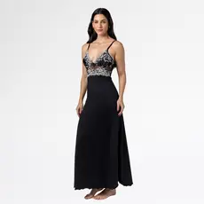 Camisola Longa Bicolor Feminina Luxo | Elegância, Conforto e Caimento Impecável para Noites Especiais