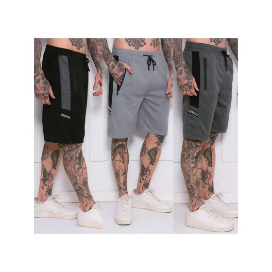 Kit 2 peça de bermuda moletom masculino entre 3 cores aleatório 2 peça