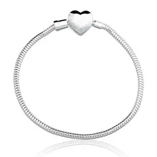 Pulseira Prata Legítima Coração Feminino Com Garantia Compatível com todos os Berloques