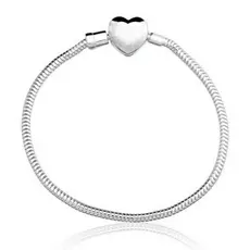 Pulseira Prata Legítima Coração Feminino Com Garantia Compatível com todos os Berloques