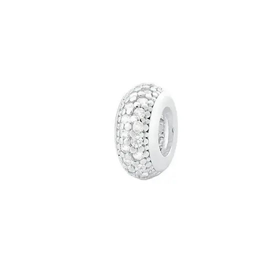 Berloque Prata 925 Separador Zircônia Branca Com Garantia Compatível com todas Pulseiras Berloque
