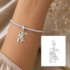 Berloque Pingente Charm Casal Apaixonado para Pulseira de Berloques Presente para a Namorada