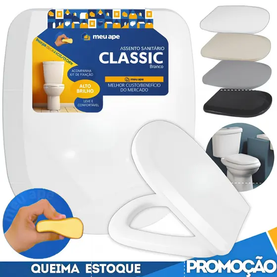Assento Sanitário Tampa Vaso Almofadado Classic Quadrado Retangular Icasa Deca Celite Fiori Hervy