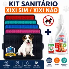Kit Sanitário Canino Pet + Educador Pet Xixi Sim Pode Xixi Não Pode Tapete Higiênico para Cães