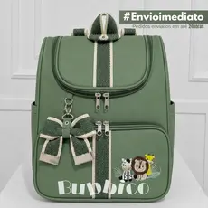 Mochila Maternidade Multiuso Bordado l Térmica I Impermeável com Faixa e Laço BUBBICO