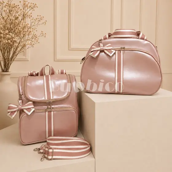 Bolsa Maternidade kit 2 peças I Mochila Multifunção I Mamãe Bebê Luxo Impermeável BUBBICO