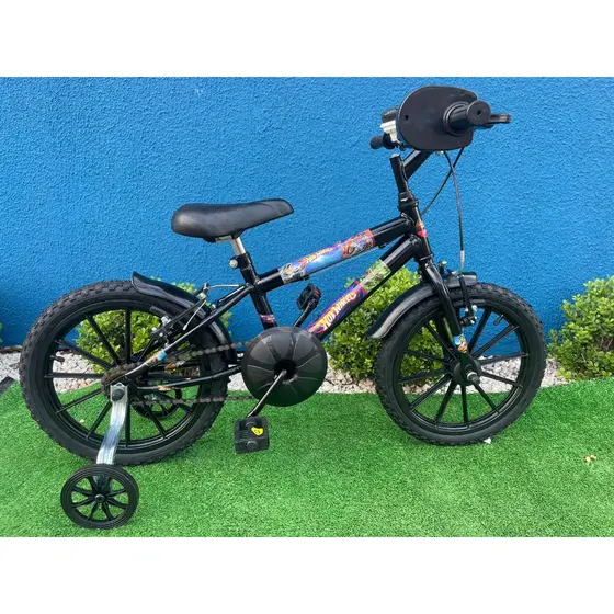 Bicicleta Bike Infantil Masculina Aro 16 Gy Bike Preto Aros de Nylon c/ Luva Acelerador Infantil