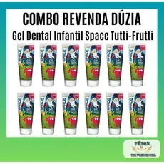 Gel Dental Infantil S/fluor Space 100g Com Escova Dental Infantil Space linha inf. Original Green.