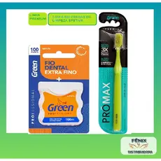 ESCOVA DENTAL ULTRA MACIA C/ FIO DENTAL GREEN- P/ GENGIVAS SENSIVEIS ,DENTES DE LEITE OU APARELHOS.