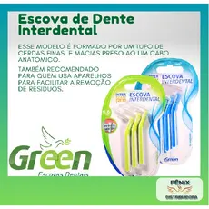 ESCOVA DE DENTE INTERDENTAL LINHA PREMIUM ORIGINAL GREEN COM CAPA PROTERORA, PARA USO DIARIO.