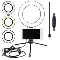 Ring Light de Mesa Blogueira Portátil Luminária De Led 6 Polegadas + Tripé De 16 Cm Right