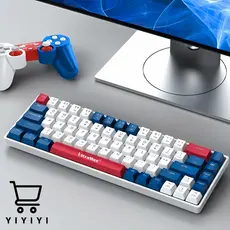 Teclado Gamer/ Escritório Com Fio RGB LED Iluminado Com 68 Teclados Mecânicos