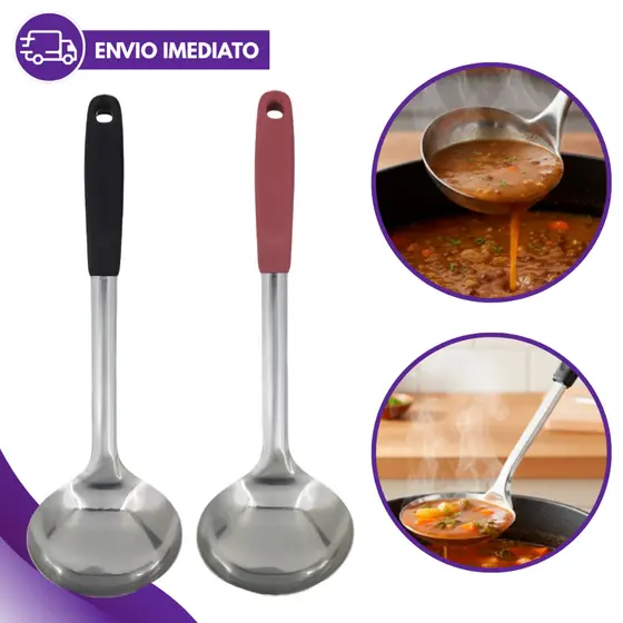 Concha Inox 30cm Grande Aço Inoxidável Cozinha Profissional Resistente Servir Sopa Feijão Molho Utensílio Cozinha