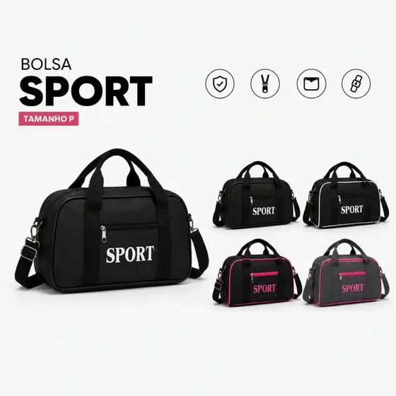 Bolsa Sport P Multifuncional Leve, Espaçosa e Resistente para Academia/Viagens/Passeios.