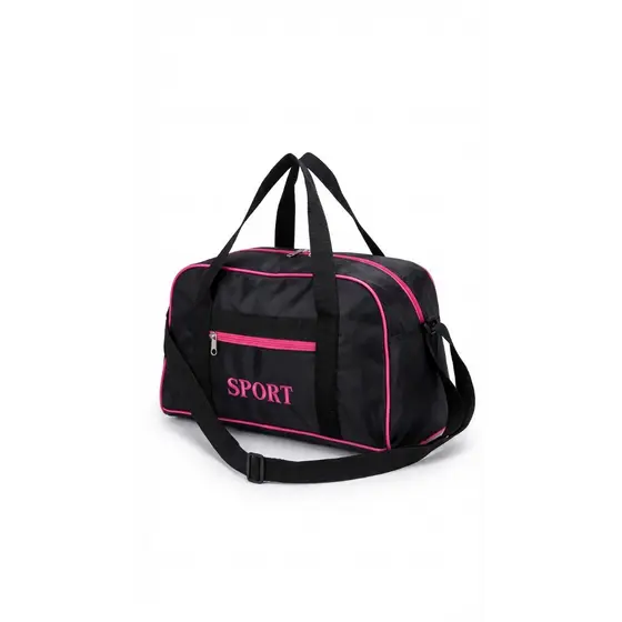 Bolsa Raquete Sport P Multifuncional Leve, Espaçosa e Resistente para Academia/Viagens/Passeios Preto com Rosa