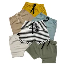 Kit 3 Shorts Bebê Algodão – Moletinho Macio e Confortável | Tamanhos 0 a 24 Meses