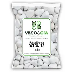 Pedra Dolomita Branca Seixo Decorativa para Vasos e Jardins Ornamentais - Pacote de 1,8 kg