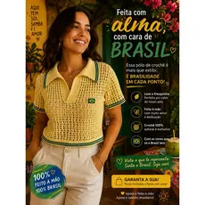 camisa polo crochê camisa polo Brasil crochê