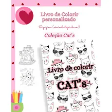 livro de colorir personalizado para lembrancinha tema Cats ou gatos gatinhos - kit livros de colorir para lembrancinha