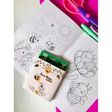 kit livros de colorir + lápis de cor tema Abelinha-kit livros de colorir personalizados para lembracinha tema abelha