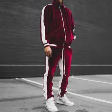 Conjunto de Agasalho de Veludo Masculino da Moda 2026, Jaqueta Esportiva Casual e Calças, Conjunto de Duas Peças