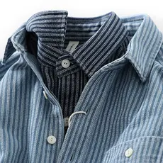 Camisa Xadrez Vintage de Manga Longa para Homens, Estilo Casual e Robusto, Roupas de Trabalho Americanas Retro