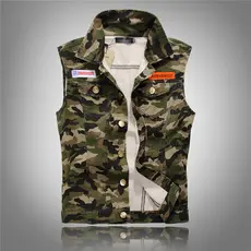 Novo Colete Jeans Masculino Slim-Fit Coreano – Colete Casual Camuflado Moderno