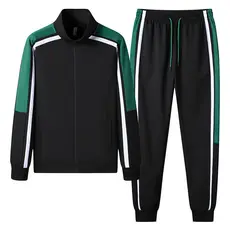 Conjunto Esportivo Casual Masculino Primavera-Outono 2025, Moda Jovem, Jaqueta com Capuz de Gola Alta, Conjunto de Duas