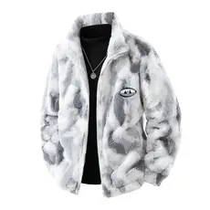 Casaco de Pelúcia Outono Inverno 2025 Unissex Solto Moda Casual Jaqueta para Casal Agasalho Quente Streetwear Tendência