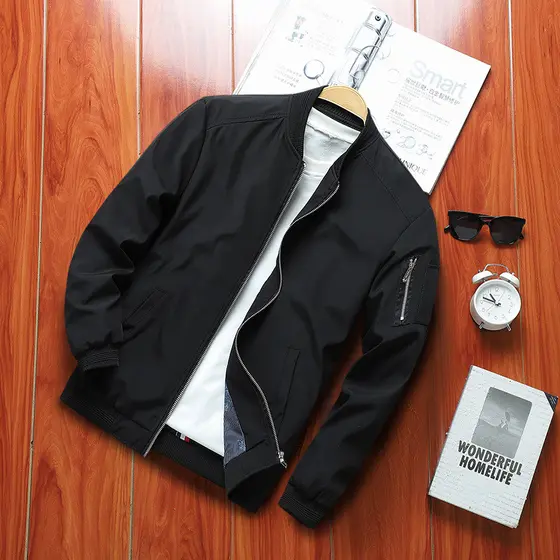 Jaqueta Masculina da Moda para Primavera e Outono, Casaco Casual, Jaqueta de Beisebol, Jaqueta de Couro Masculina para J