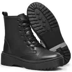 Bota Coturno Ziper Feminina Plataforma Tendência Blogueira Moda Casual Confortável Inverno