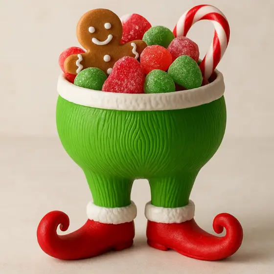 Tigela Pote Grinch Cachepot Doces Mesa Natal Decoração Christmas Presente Guloseimas Natalina
