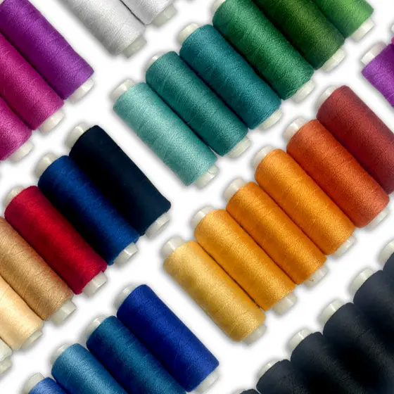 Kit Linha 100% Poliéster Varias Cores com 6 Unidades Costura Criativa Artesanato Resistente Artesã