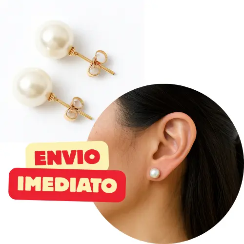 Brinco pérola solitário pequeno 8mm dourado - delicado para o dia a dia - Semi-jóia de alta qualidade-ENVIO IMEDIATO