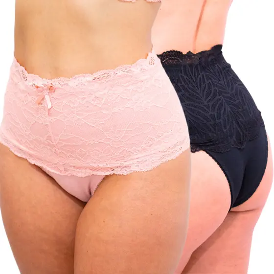 Kit com 2 Calcinhas Cinta Renda Modeladora Cós Alto Calcinha para Pós Parto Calcinha Cintura Alta