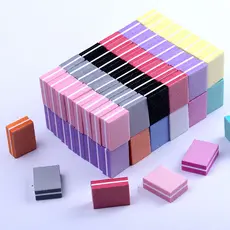 10/25/50pcs Mini Blocos De Lixa De Unhas De Dupla Face Esponja Colorida Tiras De Polimento Manicure Tools