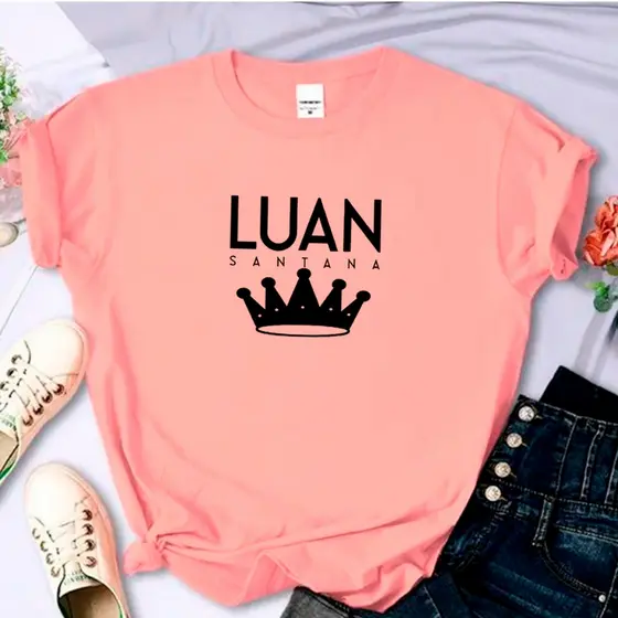 Camisa Camiseta Slim Basica Algodão Costumizada Satana Luan Coroa Casual Exclusiva Sertanejo