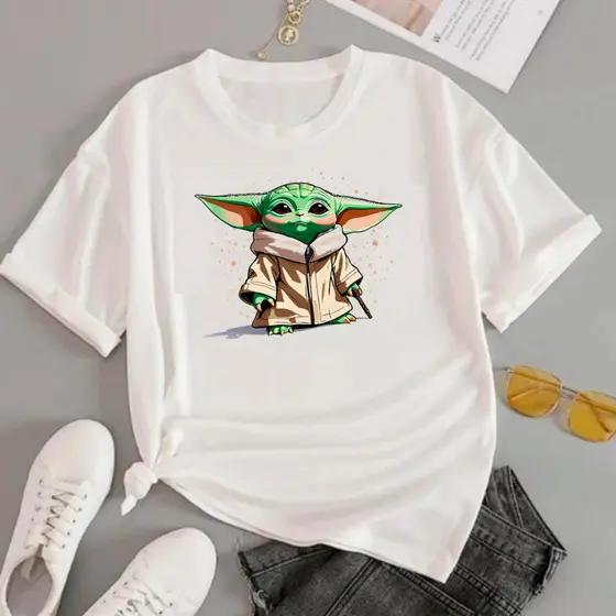Camisa Slim Tradicional Basica Algodão Star Wars Baby Yoda Jedi Força Exclusivo