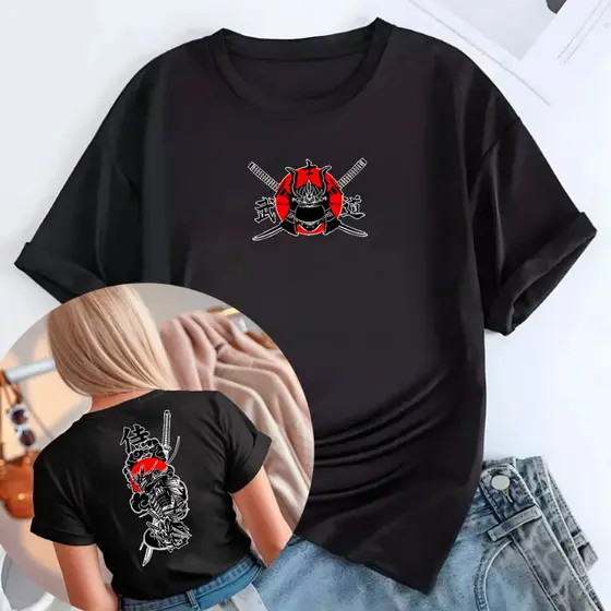 Camisa Camiseta T-Shirt Algodão Confortael Unissex Cores Variadas Samurai Japão Cultura Japonesa GEEK Darkwear Gotico