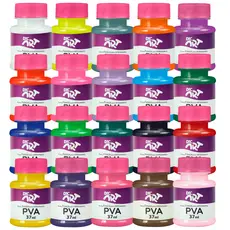 Kit 20 Cores Tinta Pva Fosca Artesanato 37ml Arte Escolar Colorido