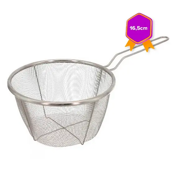 Cesto para Fritura 16,5cm Aço Inox Premium
