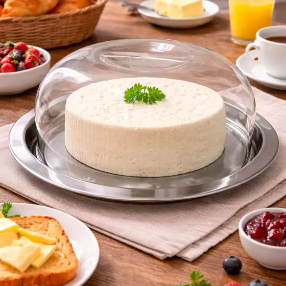 Porta Queijo Inox com Tampa Acrílica 23cm Grande Premium