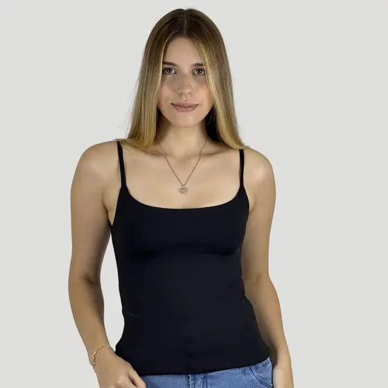 Blusa Regata Malha dupla de Alcinha 100% forrada moda blogueira verão