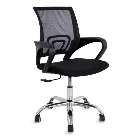 Cadeira Para Escritório Ergonômica Encosto Tela Mesh Giratória Preta