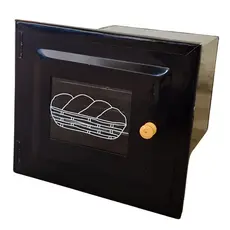Forno Chapa De Aço Carbono Cor Preta 50x35x30 S/ Cinzeiro Frente C/ Vidro
