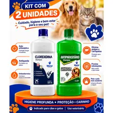 Shampoo Clorexidina ou Shampoo Antiparasitário Cães - 500mL