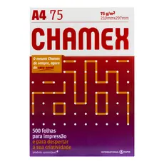 Papel Sulfite Branco A4 Chamex 75grs 210x297 Resma 500 Folhas / 300 Folhas