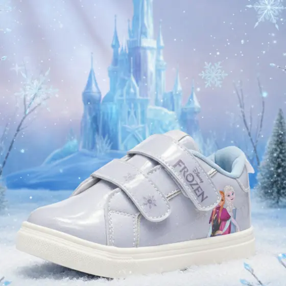 Tênis Infantil Frozen Disney com Brilho | Macio Confortável | Velcro Duplo