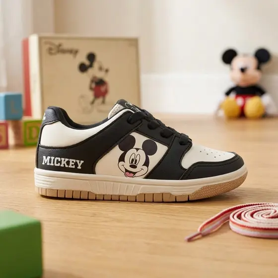 Tênis Disney Mickey Infantil Têxtil Respirável Solado Emborrachado Antiderrapante